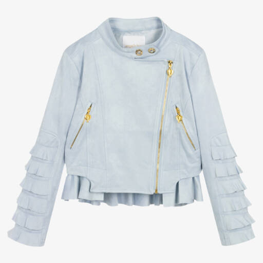 Angel's Face-Teen Girls Blue Faux Suede Biker Jacket | Childrensalon Outlet