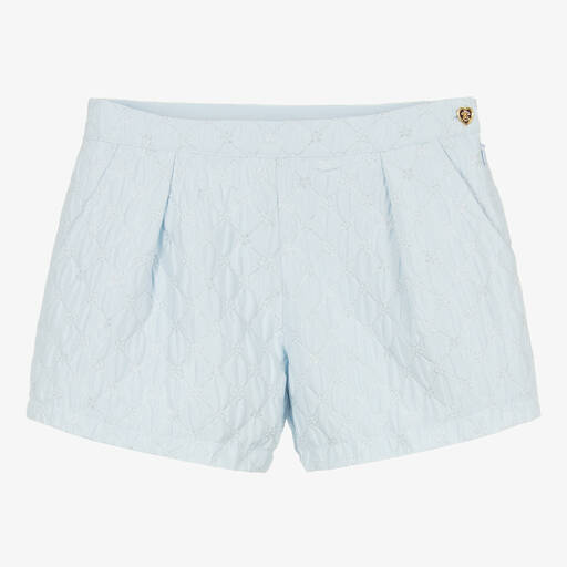 Angel's Face-Teen Girls Blue Jacquard Flower Shorts | Childrensalon Outlet