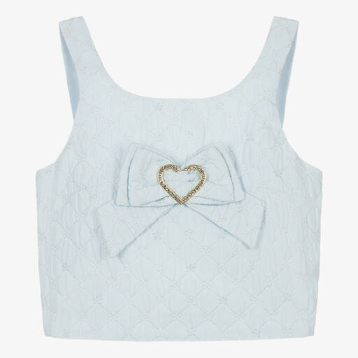 Angel's Face-Teen Girls Blue Jacquard Flower Top | Childrensalon Outlet