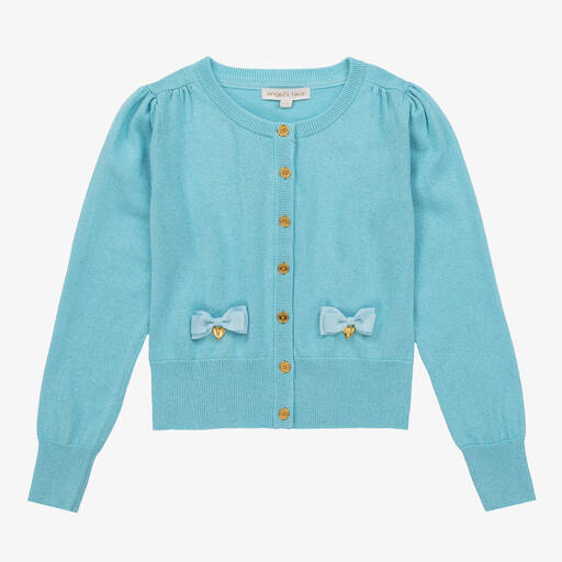 Angel's Face-Teen Girls Blue Sparkly Knitted Cardigan | Childrensalon Outlet
