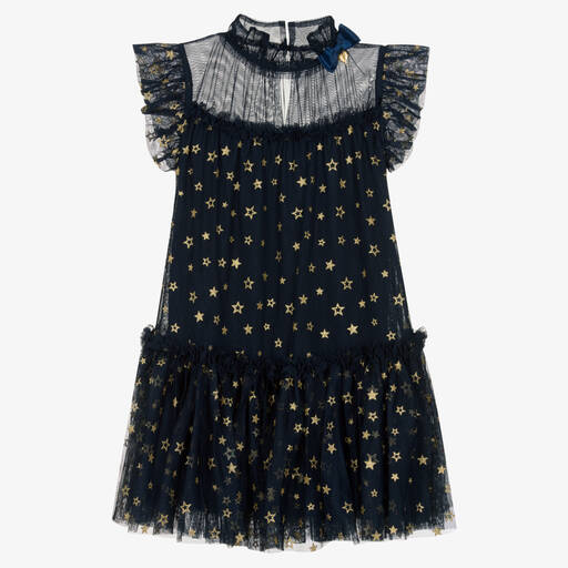 Angel's Face-Teen Girls Blue Tulle Glittery Star Dress | Childrensalon Outlet