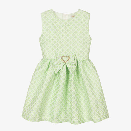 Angel's Face-Teen Girls Green Floral Brocade Dress | Childrensalon Outlet