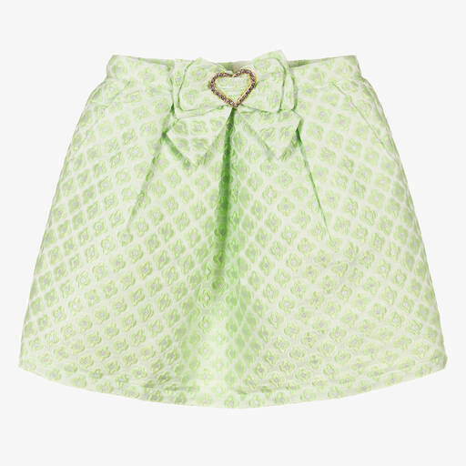 Angel's Face-Teen Girls Green Floral Brocade Skirt | Childrensalon Outlet