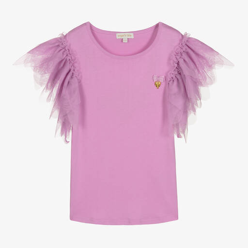 Angel's Face-Teen Girls Lilac Purple Tulle Sleeve Top | Childrensalon Outlet