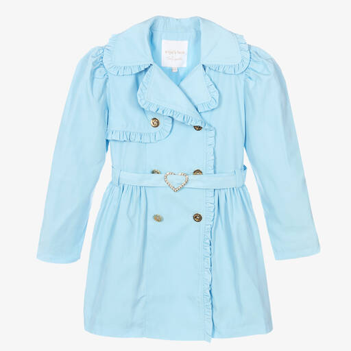 Angel's Face-Hellblauer Teen Rüschen-Trenchcoat | Childrensalon Outlet