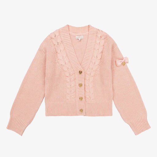Angel's Face-Teen Girls Pink Cable Knit Cardigan | Childrensalon Outlet