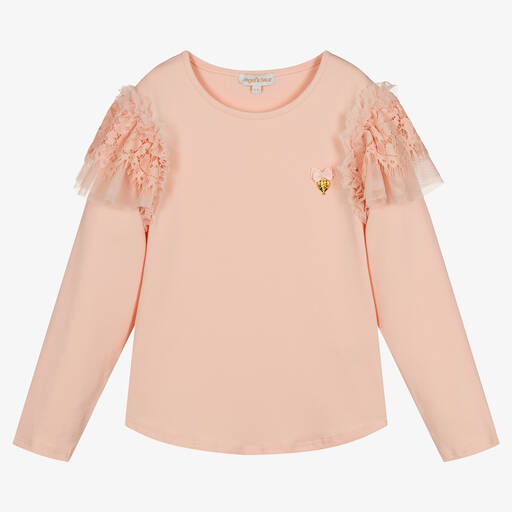 Angel's Face-Teen Girls Pink Cotton Lace Trim Top | Childrensalon Outlet