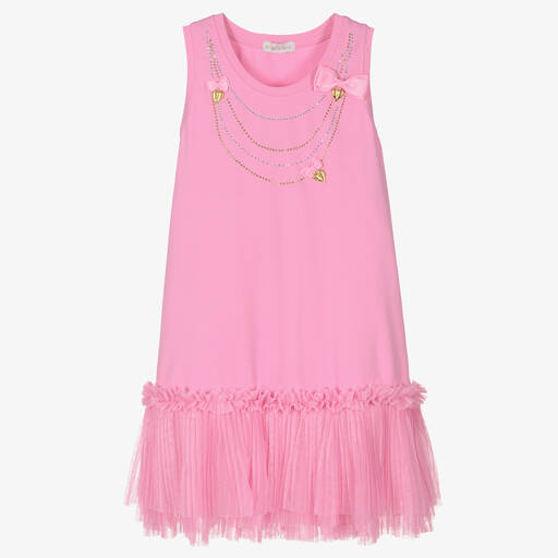 Angel's Face-Teen Girls Pink Cotton Necklace Dress  | Childrensalon Outlet