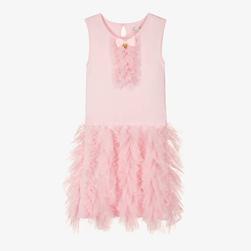 Angel's Face-Teen Girls Pink Cotton & Tulle Ruffle Dress | Childrensalon Outlet