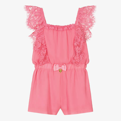 Angel's Face-Teen Girls Pink Crêpe & Lace Playsuit | Childrensalon Outlet
