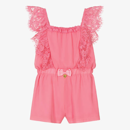 Angel's Face-Combi-short rose crêpe et dentelle | Childrensalon Outlet