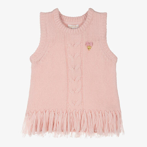 Angel's Face-Teen Girls Pink Knitted Slip-Over | Childrensalon Outlet