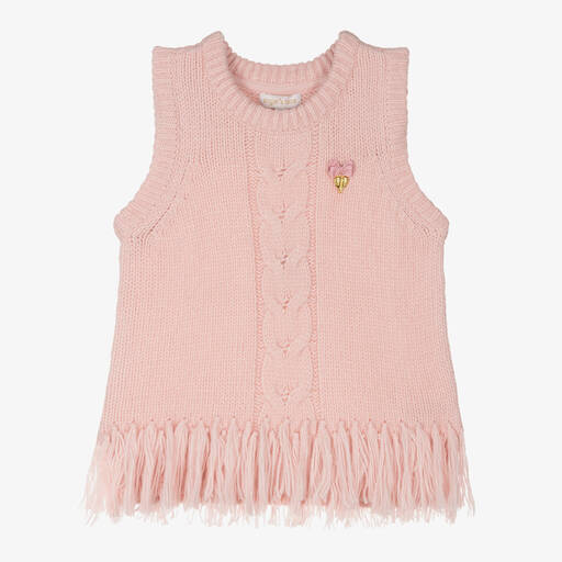 Angel's Face-Pull sans manches rose en maille | Childrensalon Outlet