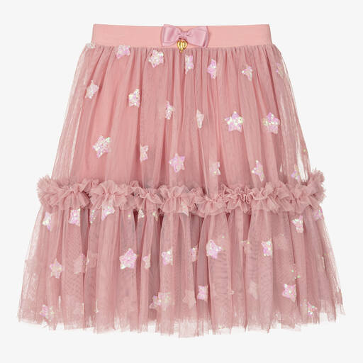 Angel's Face-Teen Girls Pink Sequin Stars Tulle Skirt | Childrensalon Outlet