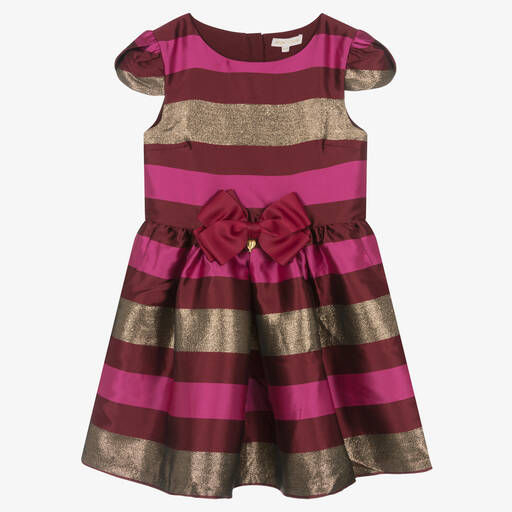 Angel's Face-Teen Girls Red & Gold Striped Satin Dress | Childrensalon Outlet