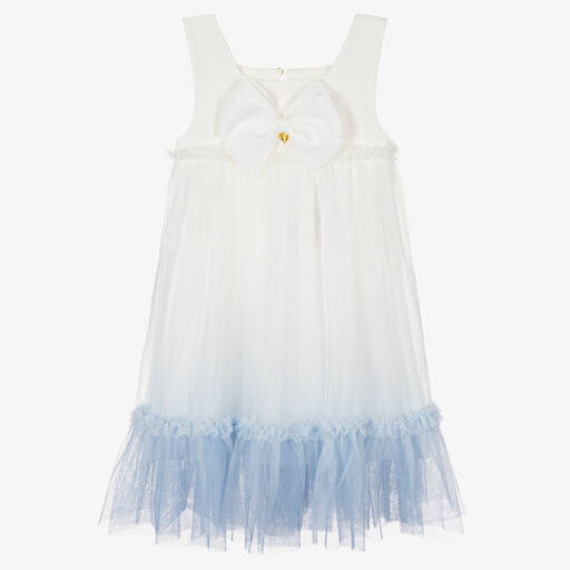Angel's Face-Бело-голубое платье из тюля с эффектом омбре | Childrensalon Outlet