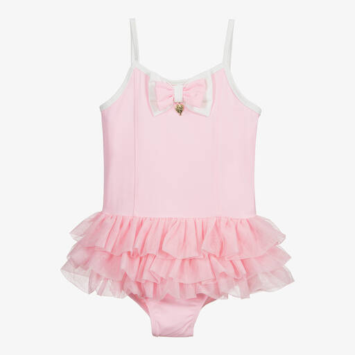 Angel's Face-Teen Pink Bow Ruffle Swimsuit | Childrensalon Outlet