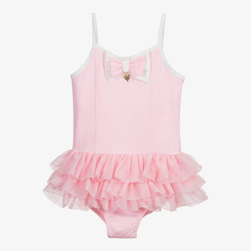 Angel's Face-Maillot de bain rose à volants et à nœud Ado | Childrensalon Outlet