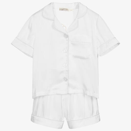 Angel's Face-White Satin Short Pyjamas | Childrensalon Outlet