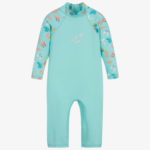 Archimede-Girls Blue Sun Suit (SPF50+) | Childrensalon Outlet