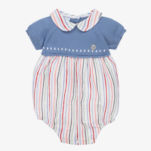Artesanía Granlei-Baby Boys Blue Stripe Shortie | Childrensalon Outlet