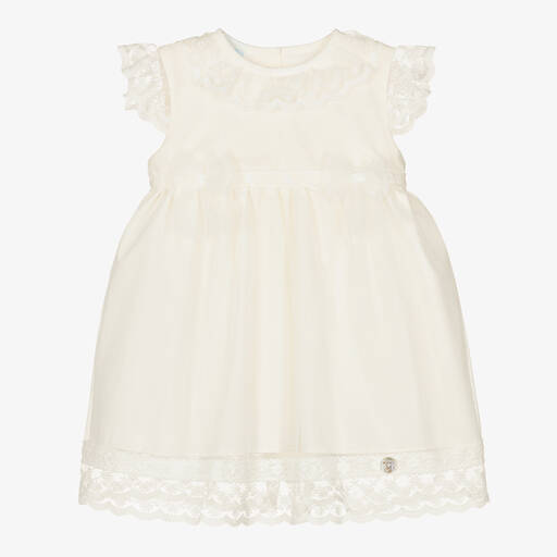 Artesanía Granlei-Baby Girls Ivory Tulle & Lace Dress | Childrensalon Outlet
