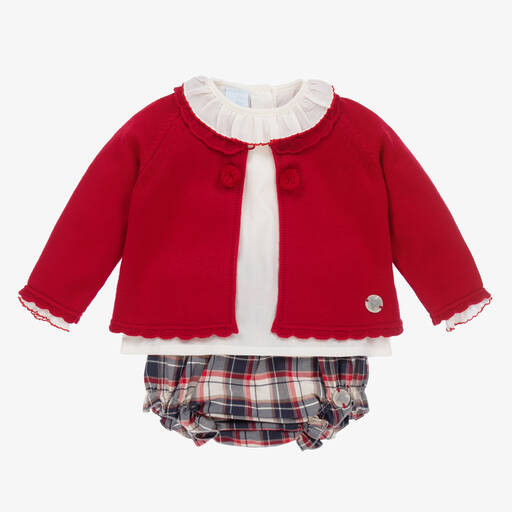 Artesanía Granlei-Baby Girls Red & Blue Tartan Shorts Set | Childrensalon Outlet