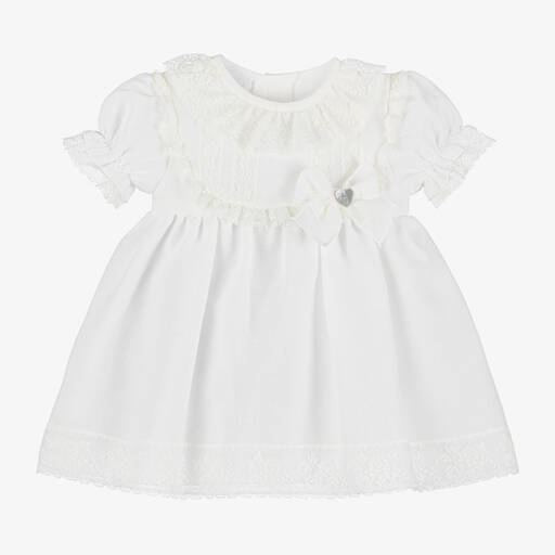 Artesanía Granlei-Baby Girls White Lace Dress | Childrensalon Outlet