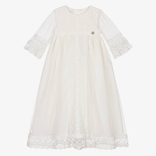 Artesanía Granlei-Baby Ivory Tulle & Lace Ceremony Gown | Childrensalon Outlet