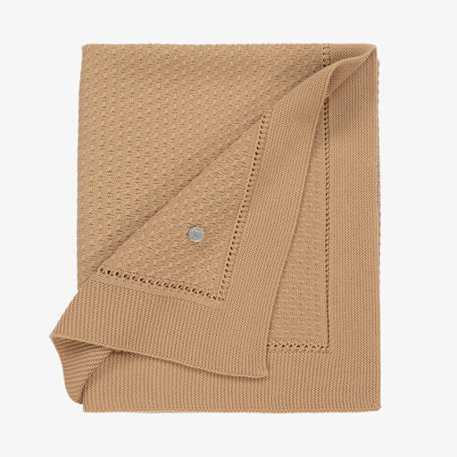 Artesanía Granlei-Beige Knitted Blanket (85cm) | Childrensalon Outlet