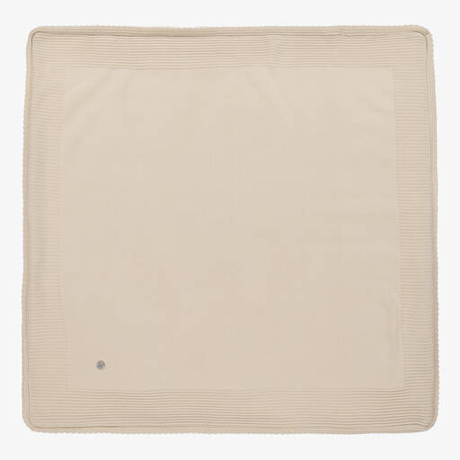 Artesanía Granlei-Бежевое трикотажное одеяло с искусственным мехом (82см) | Childrensalon Outlet