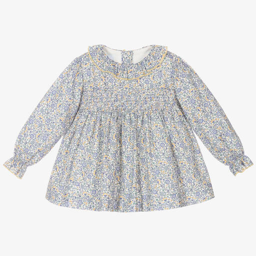 Artesanía Granlei-Blue Cotton Baby Dress Set | Childrensalon Outlet