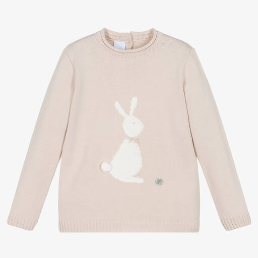 Artesanía Granlei-Pull beige en maille lapin garçon | Childrensalon Outlet