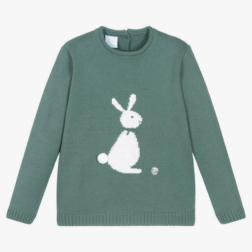 Artesanía Granlei-Pull vert en maille lapin garçon | Childrensalon Outlet