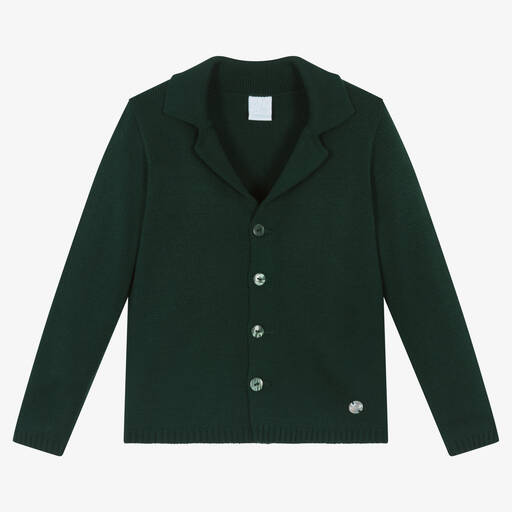 Artesanía Granlei-Boys Green Knitted Cardigan | Childrensalon Outlet