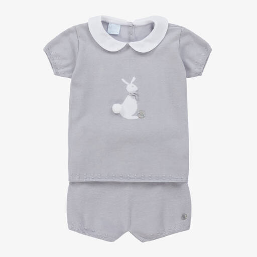 Artesanía Granlei-طقم شورت مزيج قطن محبوك لون رمادي للأولاد | Childrensalon Outlet