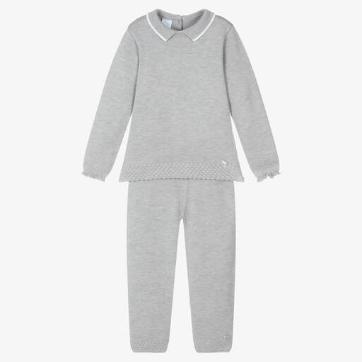Artesanía Granlei-Boys Grey Knitted Trouser Set | Childrensalon Outlet