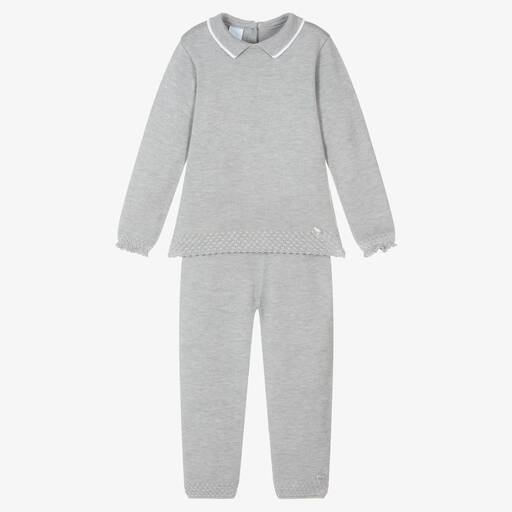 Artesanía Granlei-Ensemble pantalon gris en maille garçon | Childrensalon Outlet