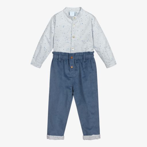 Artesanía Granlei-Boys Pale Blue Trouser Set | Childrensalon Outlet