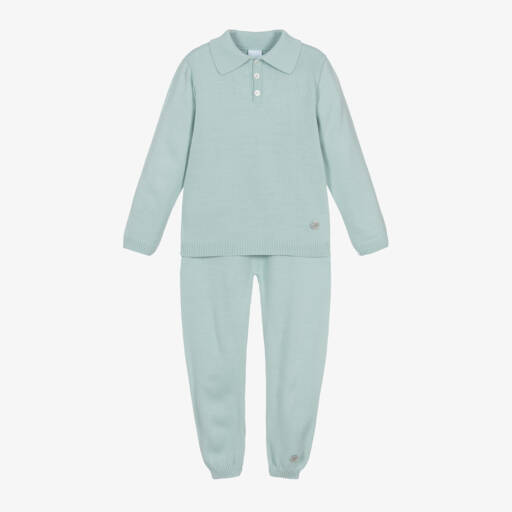 Artesanía Granlei-Boys Soft Green Knit Set | Childrensalon Outlet