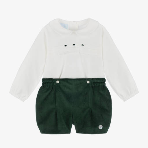 Artesanía Granlei-Boys Velvet Green Buster Set | Childrensalon Outlet
