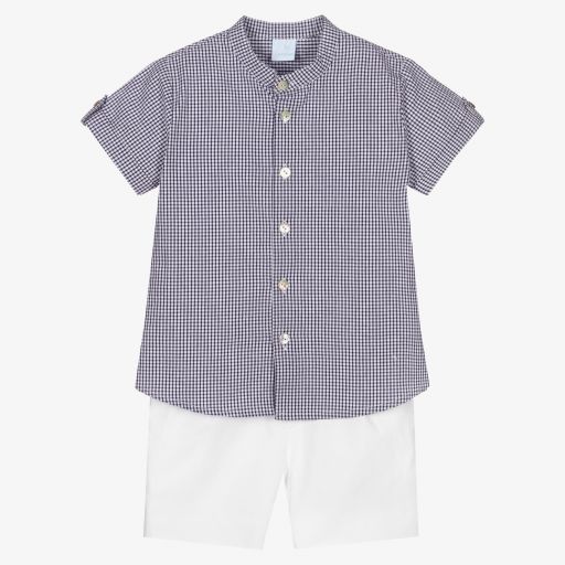 Artesanía Granlei-Синяя рубашка и белые шорты для мальчиков | Childrensalon Outlet