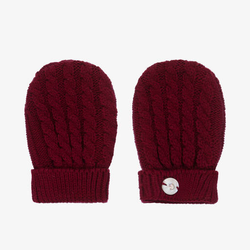 Artesanía Granlei-Burgundy Red Knitted Mittens | Childrensalon Outlet