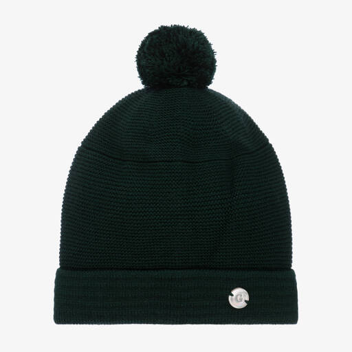 Artesanía Granlei-Dark Green Knitted Pom-Pom Hat | Childrensalon Outlet