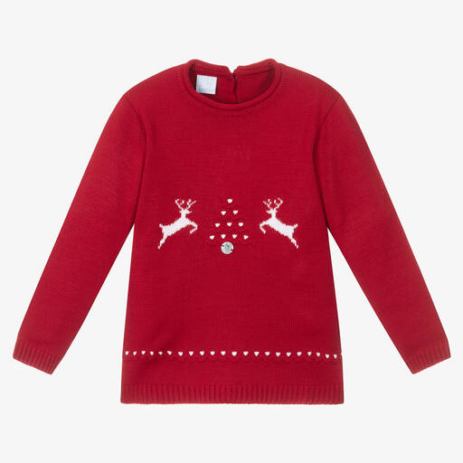 Artesanía Granlei-Festive Red Knitted Sweater | Childrensalon Outlet