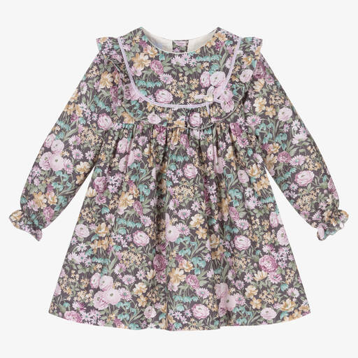 Artesanía Granlei-Girls Black Floral Dress | Childrensalon Outlet