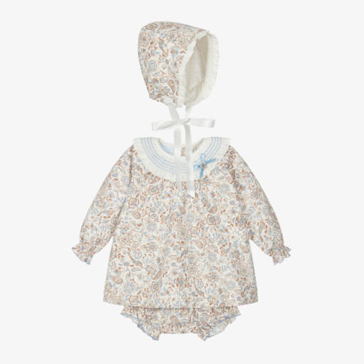 Artesanía Granlei-Girls Blue Floral Dress Ensemble | Childrensalon Outlet