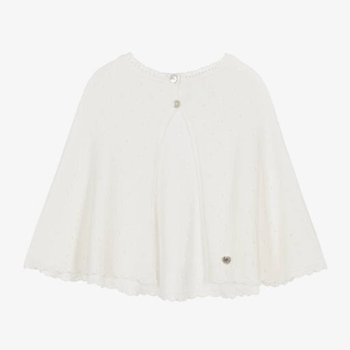 Artesanía Granlei-Girls Cream Knit Cape | Childrensalon Outlet