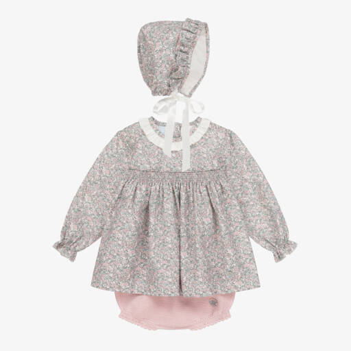 Artesanía Granlei-Girls Floral Cotton Ensemble | Childrensalon Outlet
