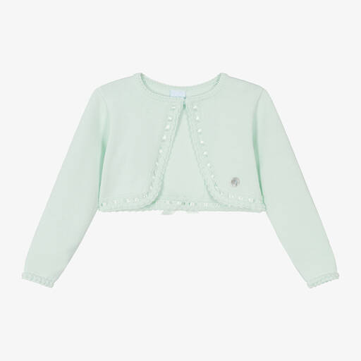 Artesanía Granlei-Зеленый вязаный кардиган-болеро для девочек | Childrensalon Outlet